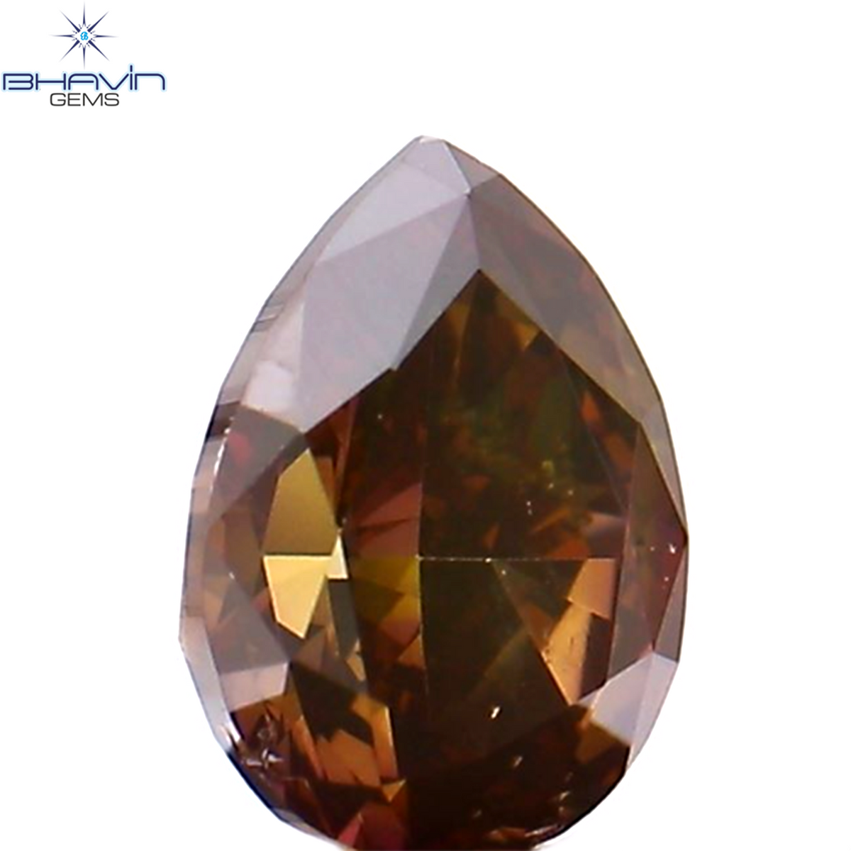 0.28 CT ペアシェイプ ナチュラル ダイヤモンド ピンク色 SI1 クラリティ (4.65 MM)