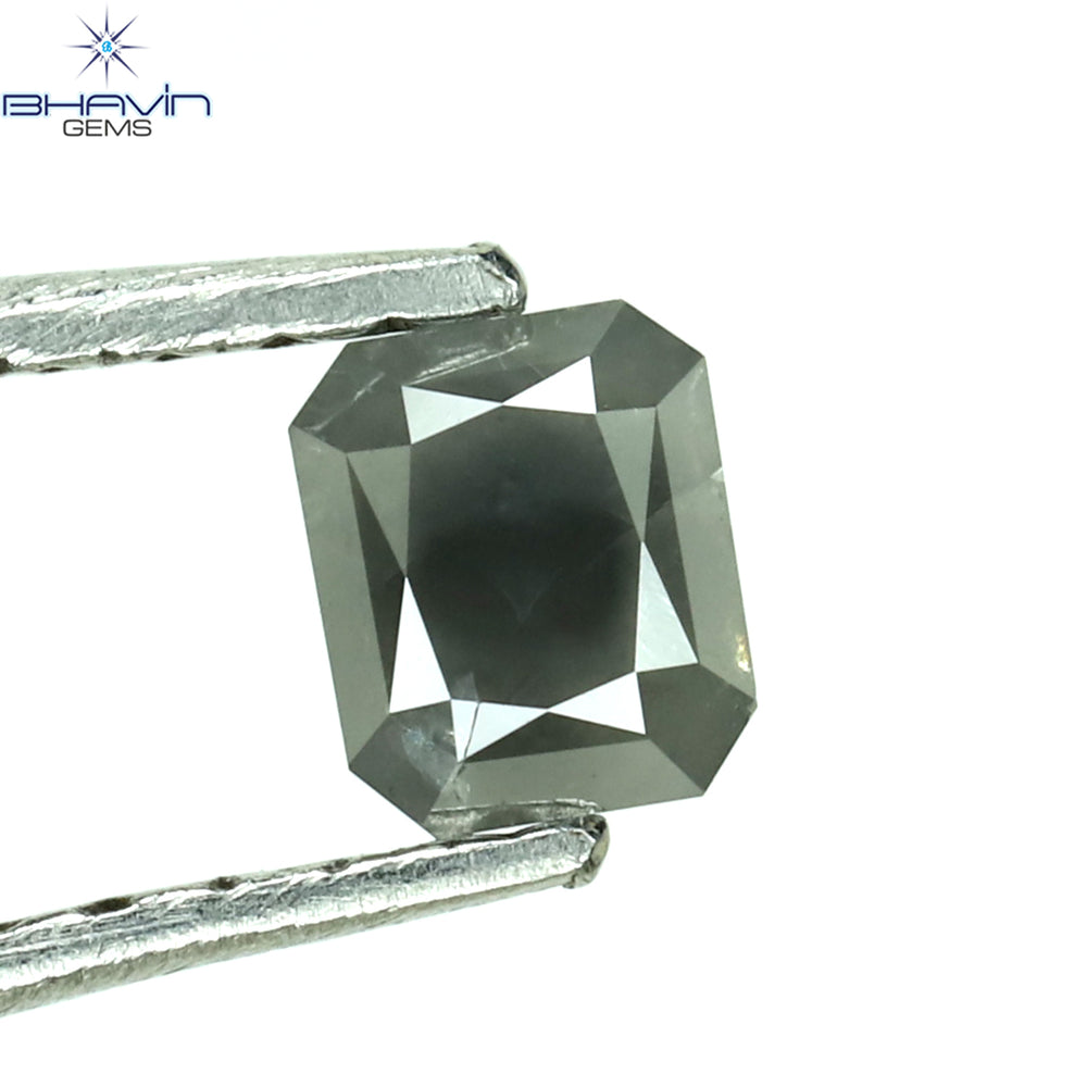 0.35 CT Radiant Shape Natural Diamond Gray Color I3 Clarity (4.00 MM)