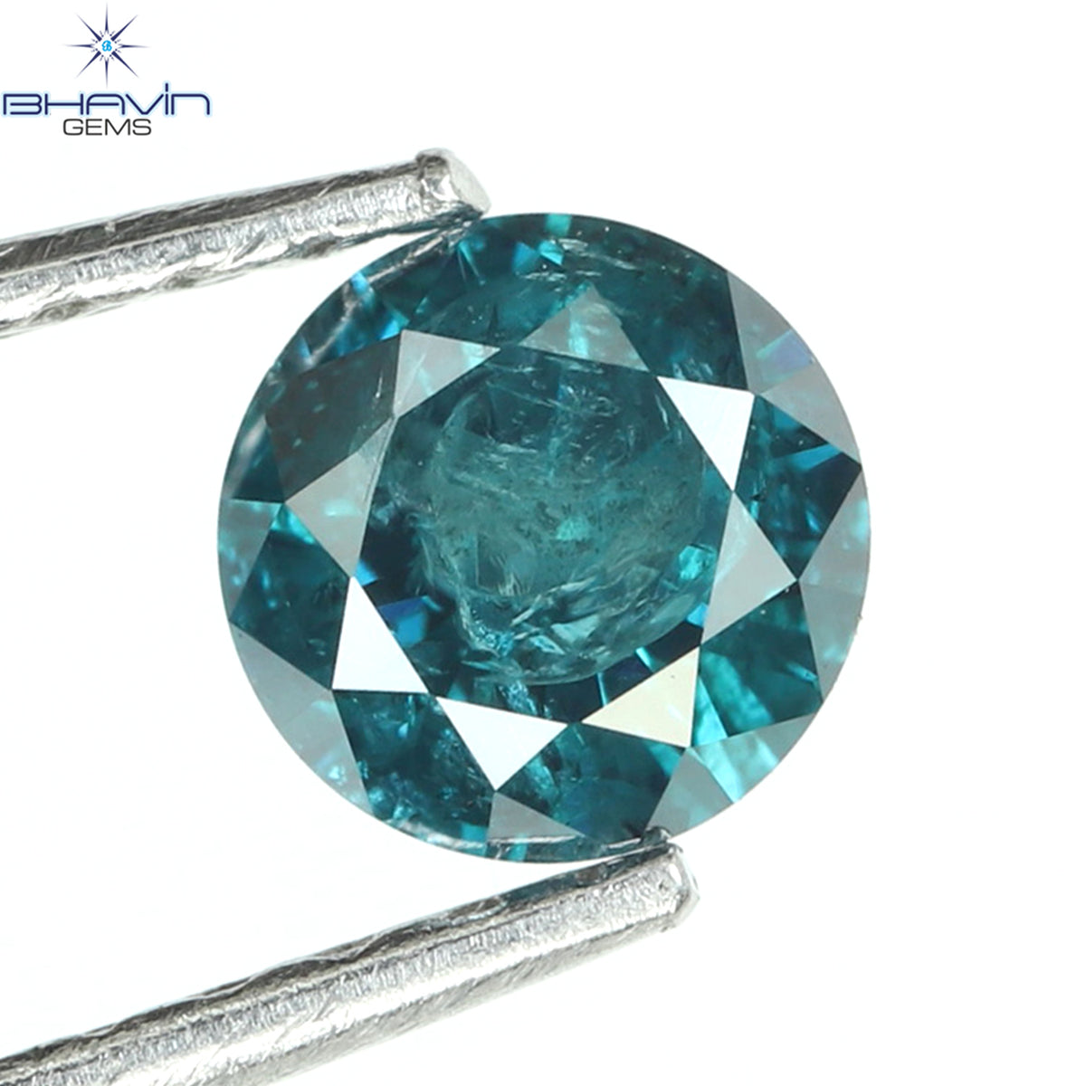 0.32 CT Natural Round Diamond Enhanced Blue Color Clarity I3 (4.46 MM)