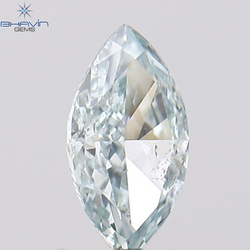 0.09 CT Marquise Shape Natural Diamond Greenish Blue Color VS2 Clarity (4.21 MM)