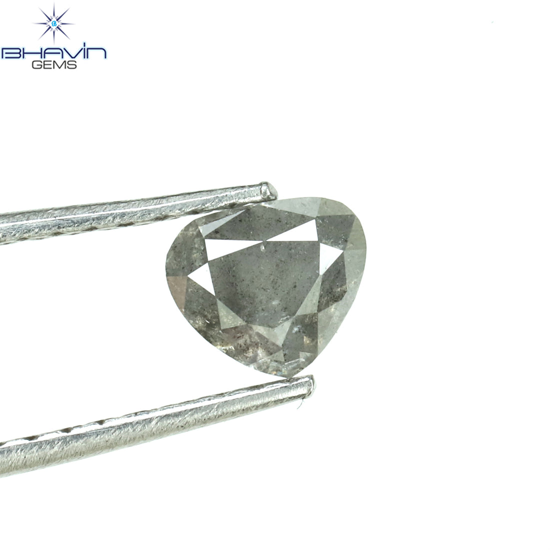 0.60 CT Natural Heart Diamond Salt and Pepper Color Clarity I3 (5.17 MM)