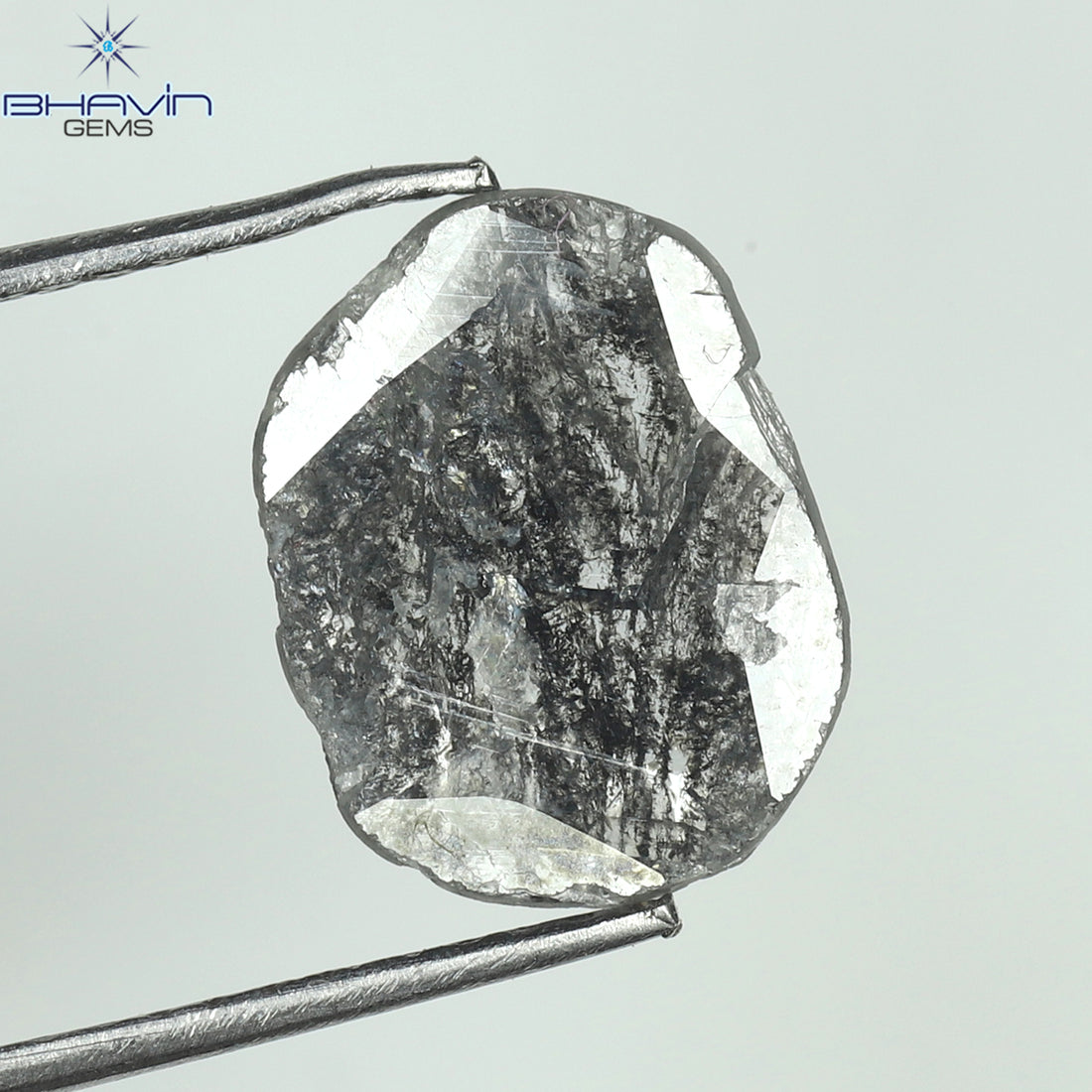 1.23  CT Slice Natural Diamond Salt And Papper Color Clarity I3 (11.11 MM)