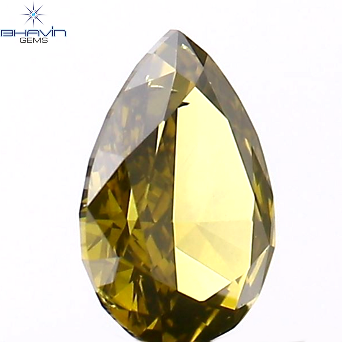 0.37 CT ペアシェイプ ナチュラル ダイヤモンド グリーンがかったブルー カラー VS1 クラリティ (6.00 MM)