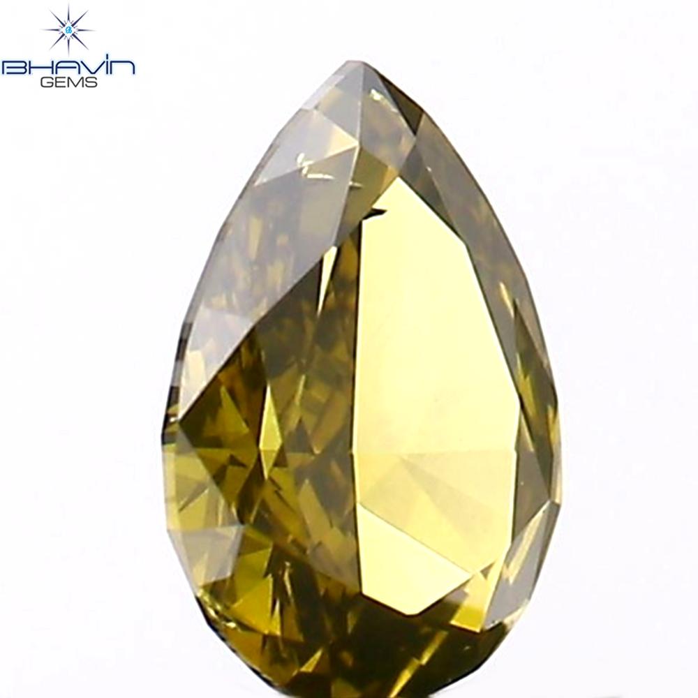 0.24 CT Pear Shape Natural Diamond Green Color VS2 Clarity (4.97 MM)