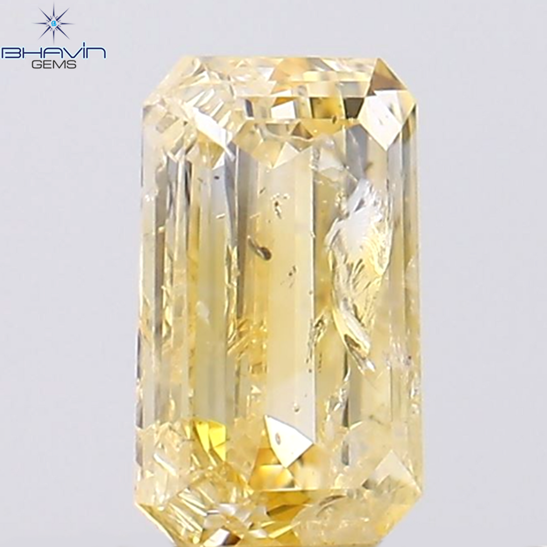 0.38 CT Natural Emerald Diamond Orange Color Clarity I2 (5.17 MM)