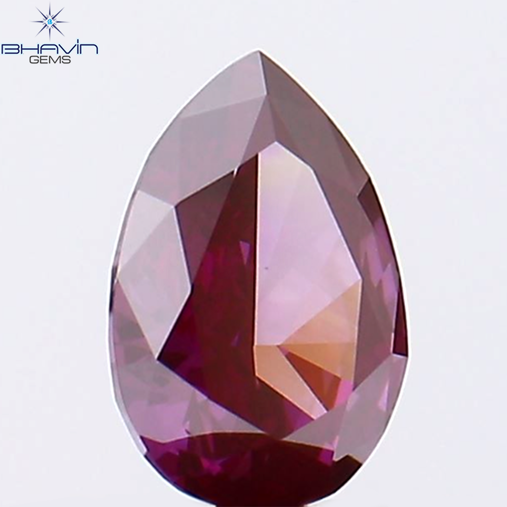 0.41 CT Natural Pear Diamond Enhanced Pink Color Clarity VS1 (5.94 MM)