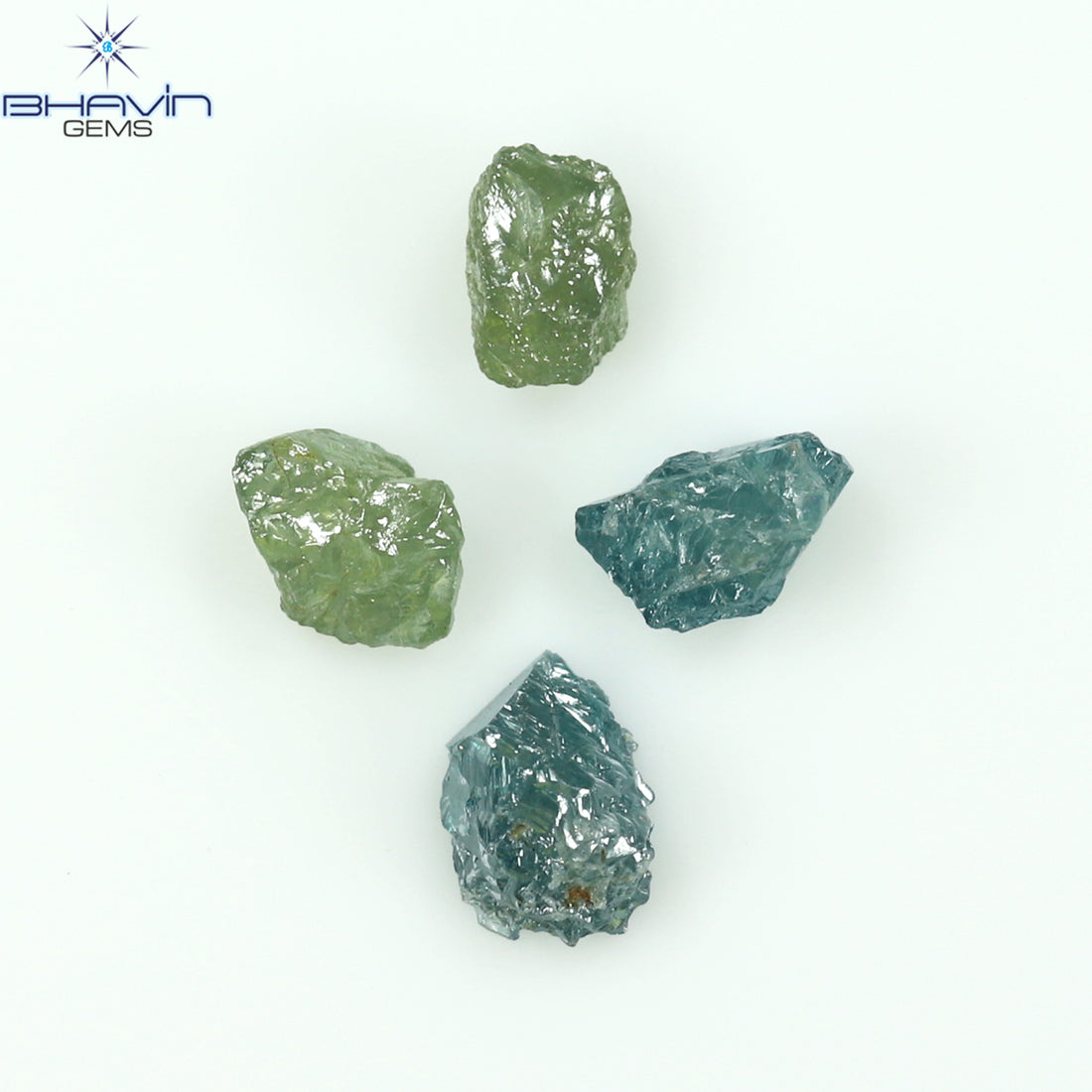 0.68 CT/4 Pcs Natural Rough Diamond Enhanced Mix Fancy Color Clarity I3 (4.10 MM)