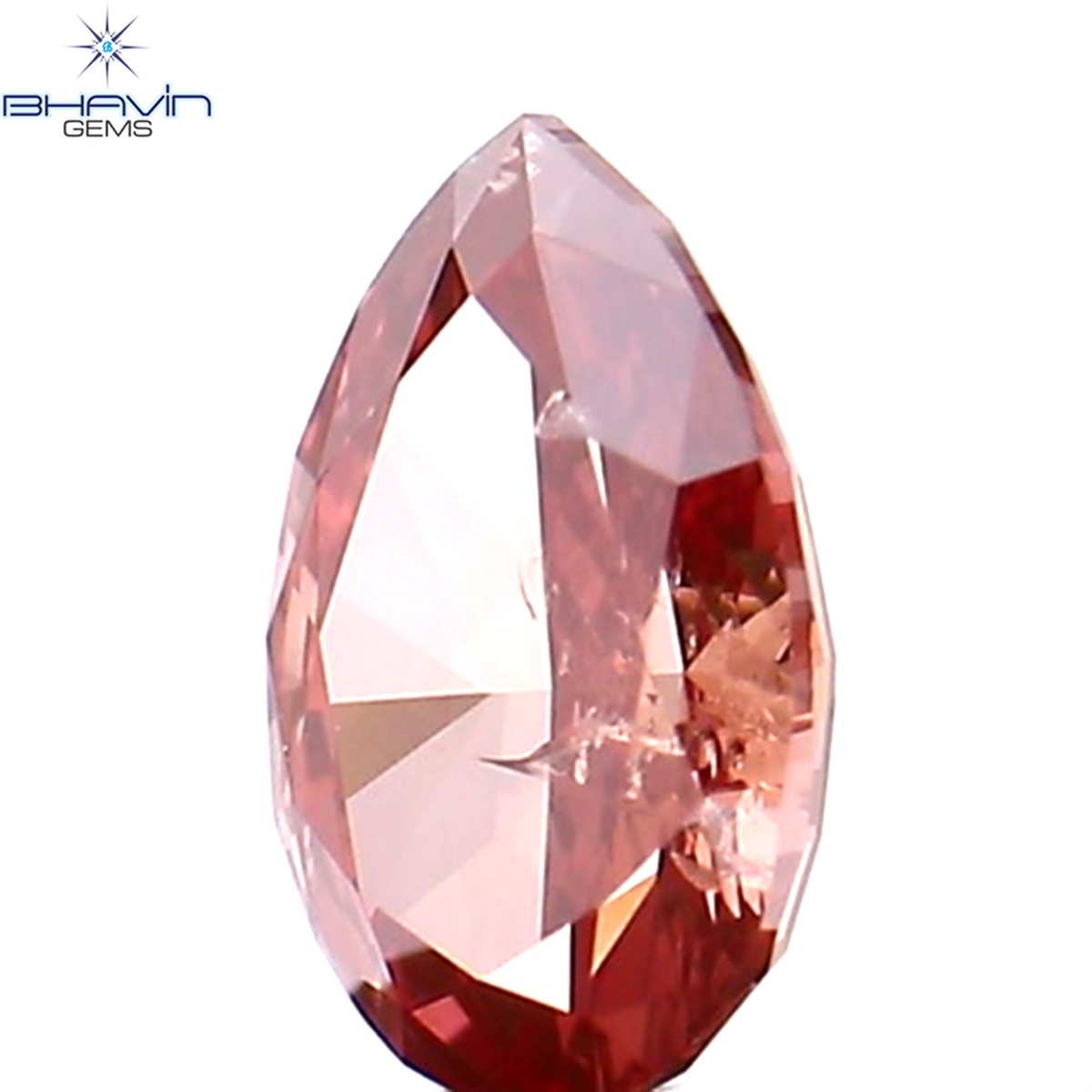 0.23 CT Natural Pear Diamond Enhanced Pink Color Clarity SI2 (4.87 MM)