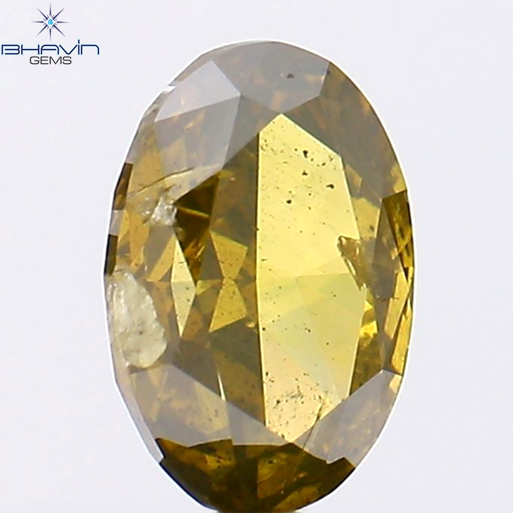 1.01 CT オーバルシェイプ 強化グリーンカラー 天然ダイヤモンド I1 クラリティ (7.20 MM)