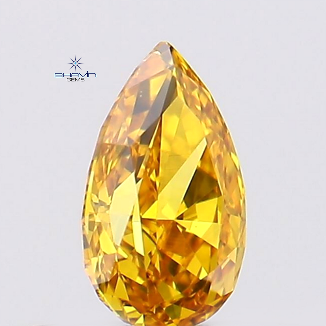 0.28 CT Natural Pear Diamond Enhanced Orange Color Clarity VS1 (5.13 MM)
