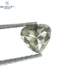 0.75 CT Heart Shape Natural Loose Diamond Salt And Pepper Color I3 Clarity (5.74 MM)