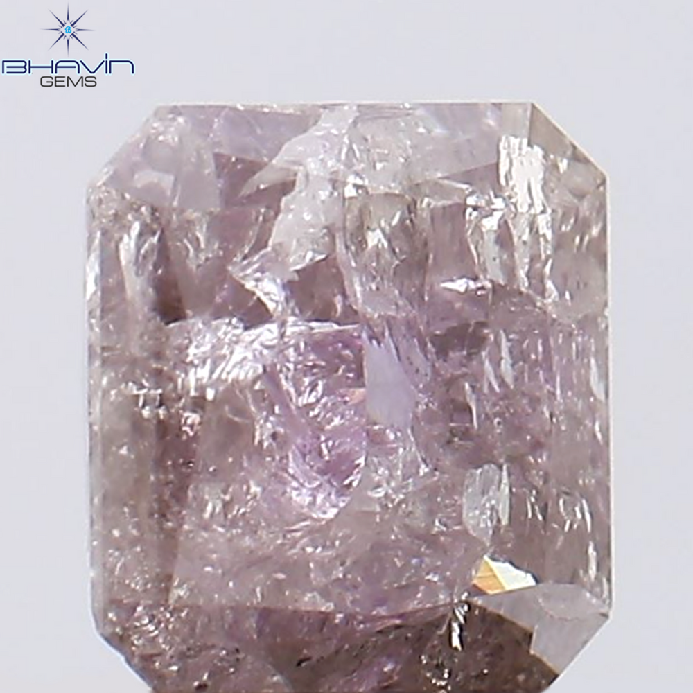 1.00 CT Radiant Shape Natural Diamond Pink Color I3 Clarity (5.75 MM)