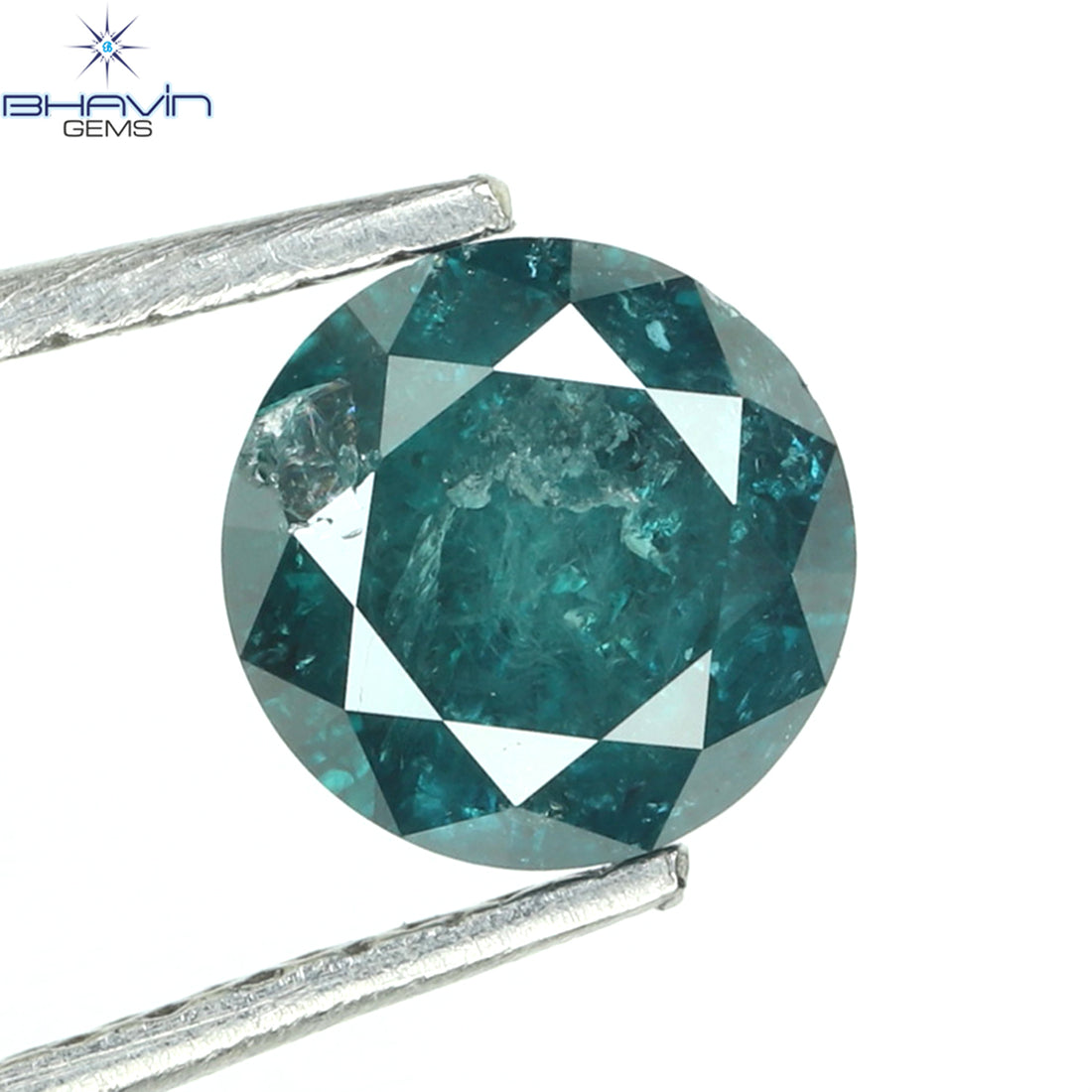 0.71 CT Natural Round Diamond Enhanced Blue Color Clarity I3 (5.65 MM)