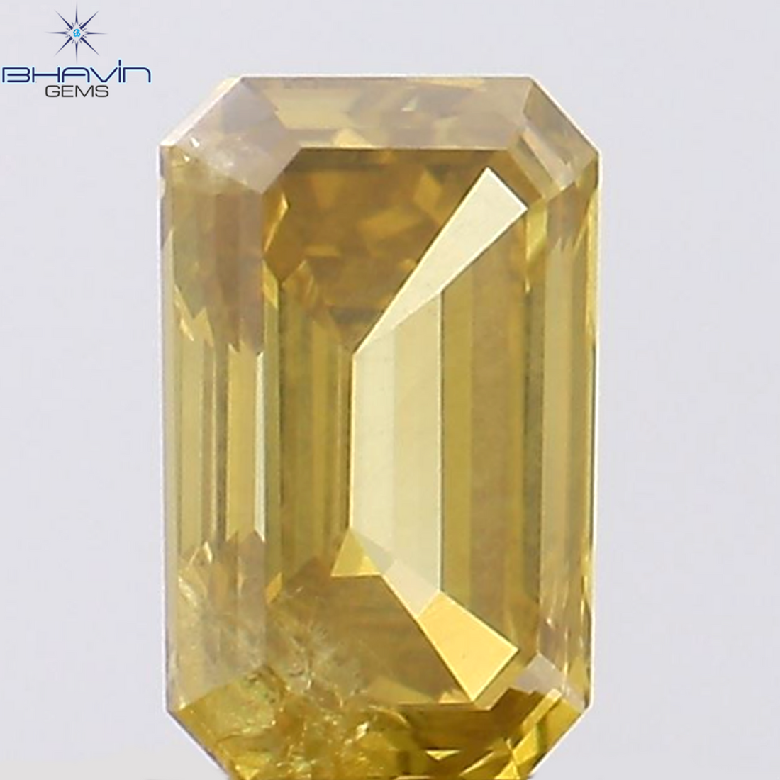 0.51 CT Natural Emerald Diamond Orange Color Clarity SI2 (5.69 MM)