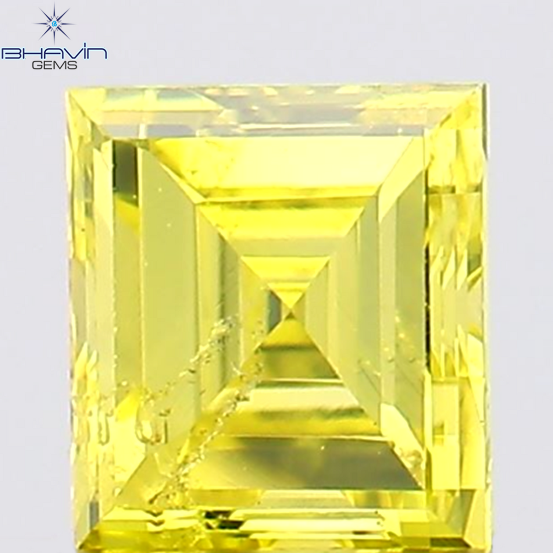 0.20 CT Natural Square Diamond Enhanced Yellow Color Clarity SI1 (3.36 MM)