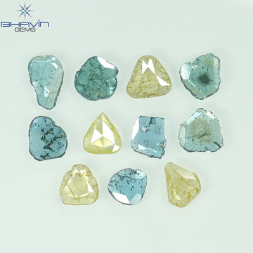 1.19 CT/11 Pcs Natural Slice Diamond Enhanced Blue Color Clarity I3 (6.08 MM)