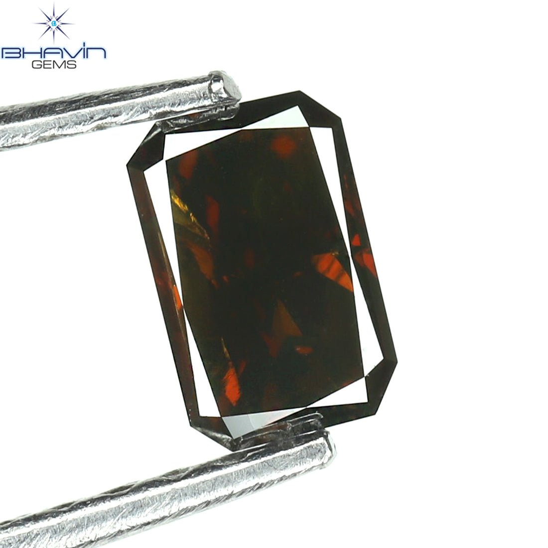 0.33 CT Natural Radiant Diamond Enhanced Cognac Color Clarity SI2 (5.15 MM)
