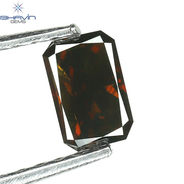 0.33 CT ラディアント ダイヤモンド コニャック カラー ナチュラル ダイヤモンド クラリティ SI2 (5.15 MM)