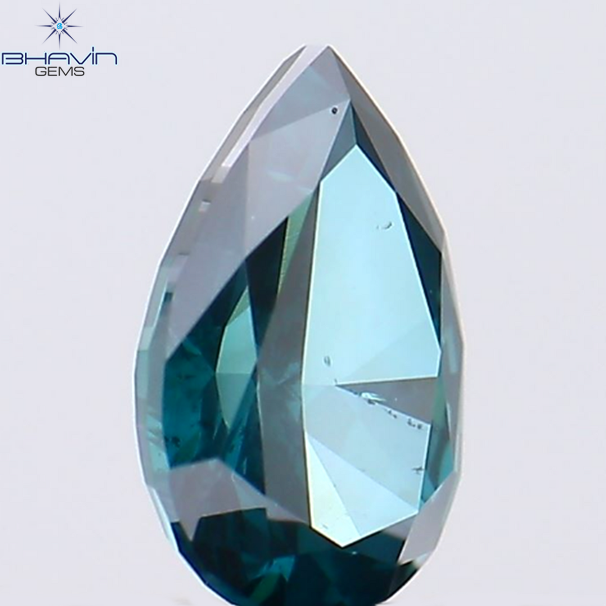 0.35 CT Natural Pear Diamond Enhanced Blue Color Clarity SI1 (5.55 MM)