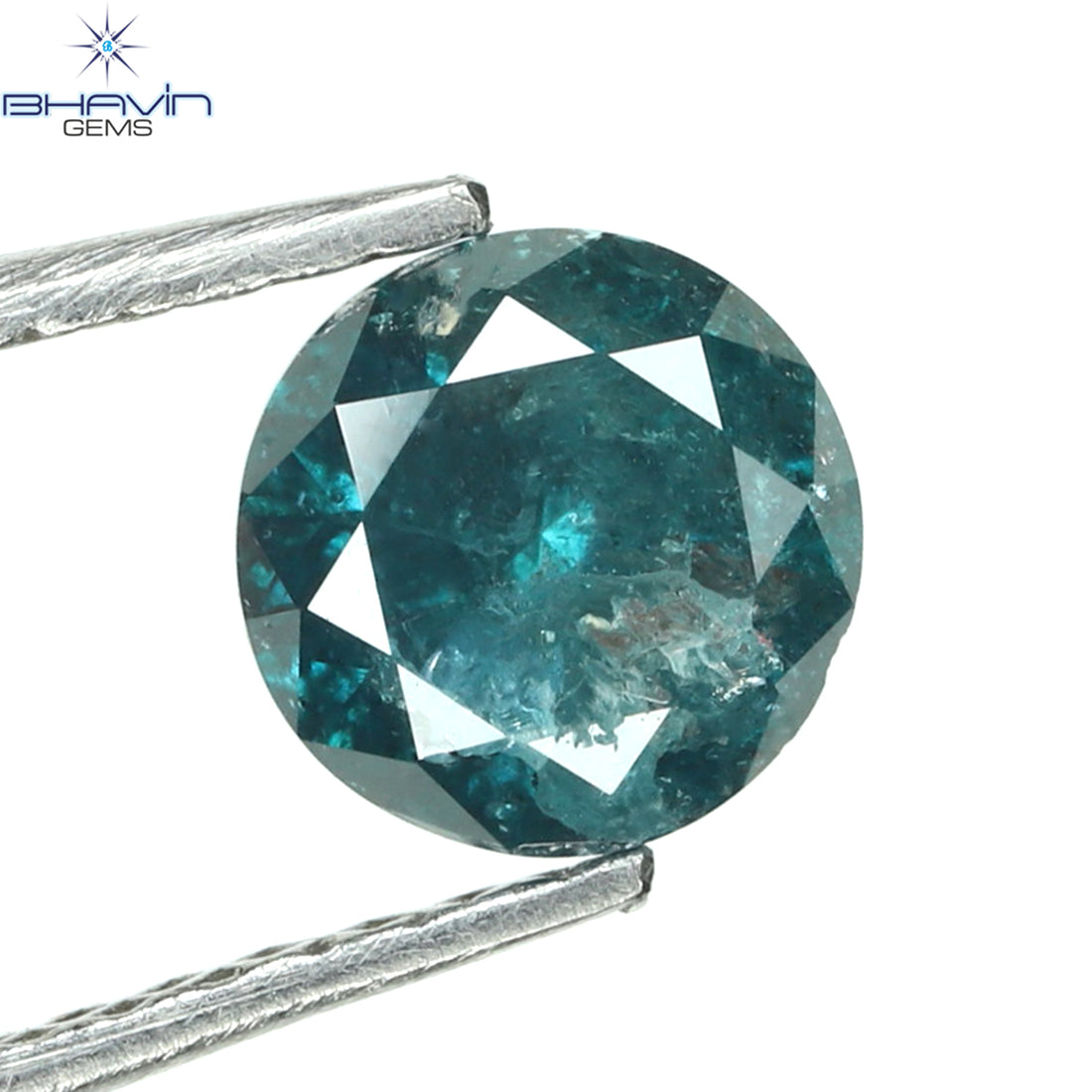0.73 CT Natural Round Diamond Enhanced Blue Color Clarity I3 (5.55 MM)