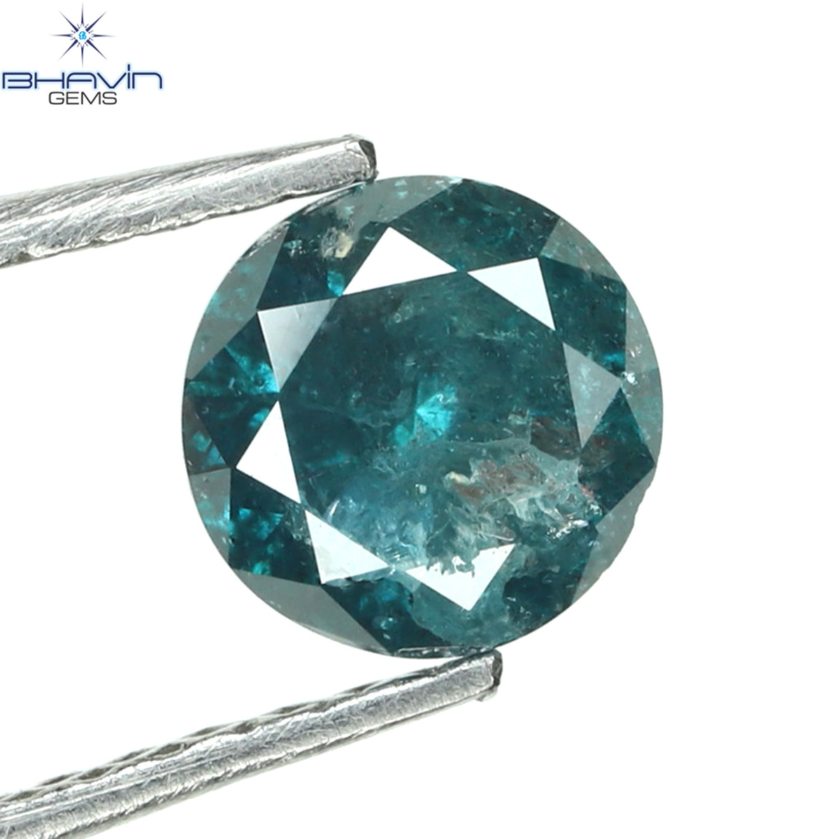0.73 CT Natural Round Diamond Enhanced Blue Color Clarity I3 (5.55 MM)