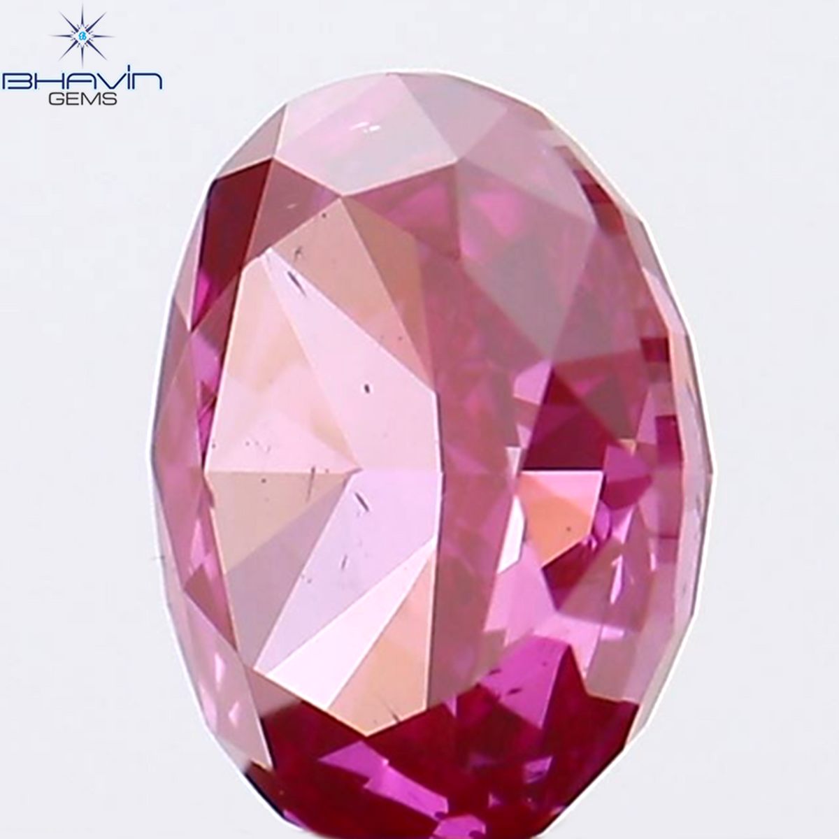 0.39 CT Natural Oval Diamond Enhanced Pink Color Clarity VS2 (4.90 MM)