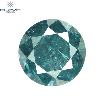 0.74 CT Round Diamond Natural Diamond Blue Color I3 Clarity (5.76 MM)