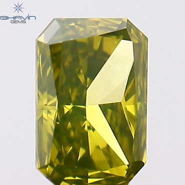 0.14 CT Emerald Shape Natural Diamond Green Color VS2 Clarity (3.71 MM)