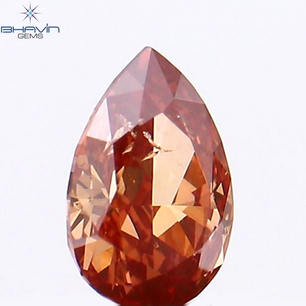 0.14 CT ペアシェイプ ナチュラル ダイヤモンド ピンク色 SI1 クラリティ (4.18 MM)