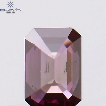 0.15 CT エメラルド シェイプ ナチュラル ダイヤモンド ピンク色 SI1 クラリティ (3.67 MM)