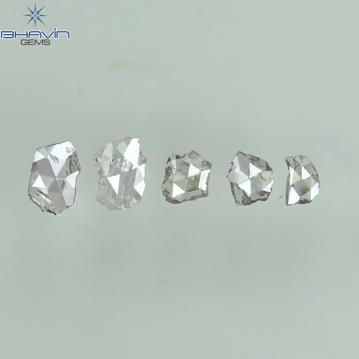 0.39 CT/5 ピース ローズカット ポルキ シェイプ ナチュラル ダイヤモンド ピンク カラー I2 クラリティ (4.84 MM)