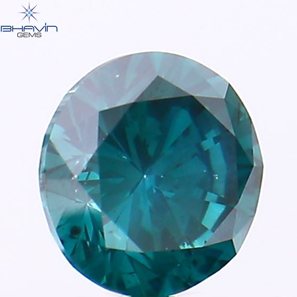0.50 CT Natural Round Diamond Enhanced Blue Color Clarity SI1 (4.90 MM)