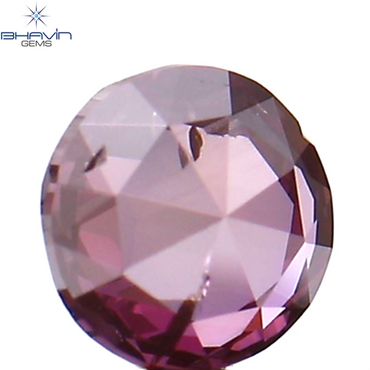 0.13 CT Round Rose Cut Shape Natural Diamond Pink Color SI2 Clarity (3.30 MM)