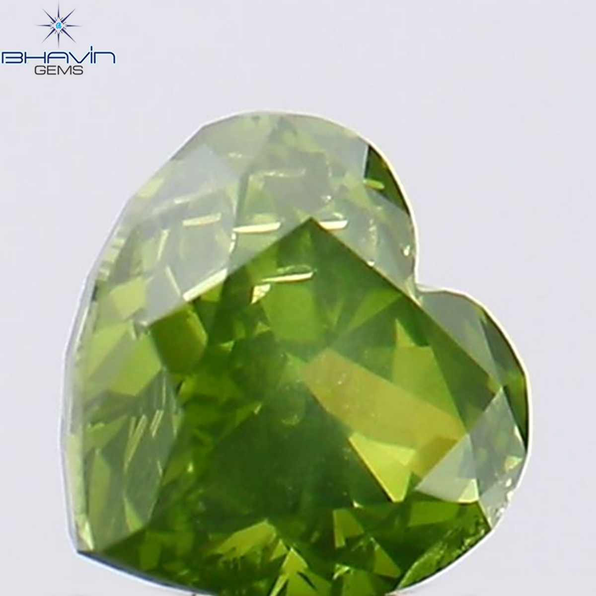 0.33 CT ハート シェイプ ナチュラル ダイヤモンド グリーン カラー SI2 クラリティ (4.08 MM)