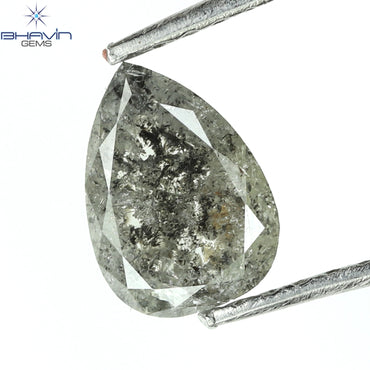 0.74 CT Pear Shape Natural Loose Diamond Salt And Pepper Color I3 Clarity (7.21 MM)