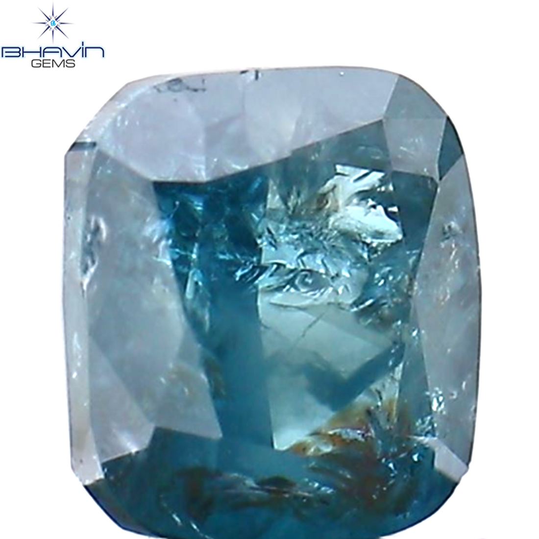 0.40 CT Natural Cushion Diamond Enhanced Blue Color Clarity I3 (4.18 MM)