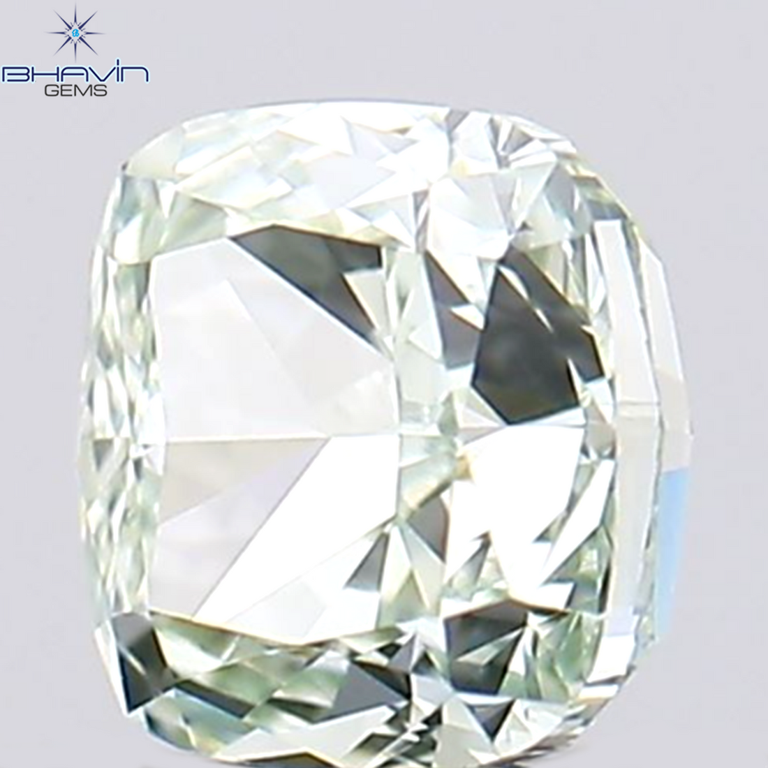 0.31 CT クッション シェイプ 天然ダイヤモンド グリーンがかったブルー カラー VS1 クラリティ (3.63 MM)