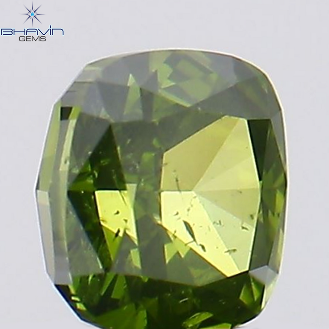 0.24 CT Natural Cushion Diamond Enhanced Green Color Clarity SI2 (3.55 MM)