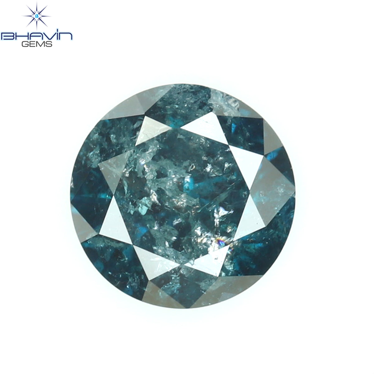 0.50 CT Natural Round Diamond Enhanced Blue Color Clarity I3 (4.95 MM)
