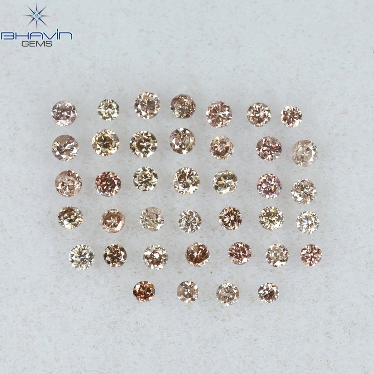 0.26 CT/39 Pcs Natural Round Diamond Pink (Argyle) Color Clarity SI (1.35 MM)