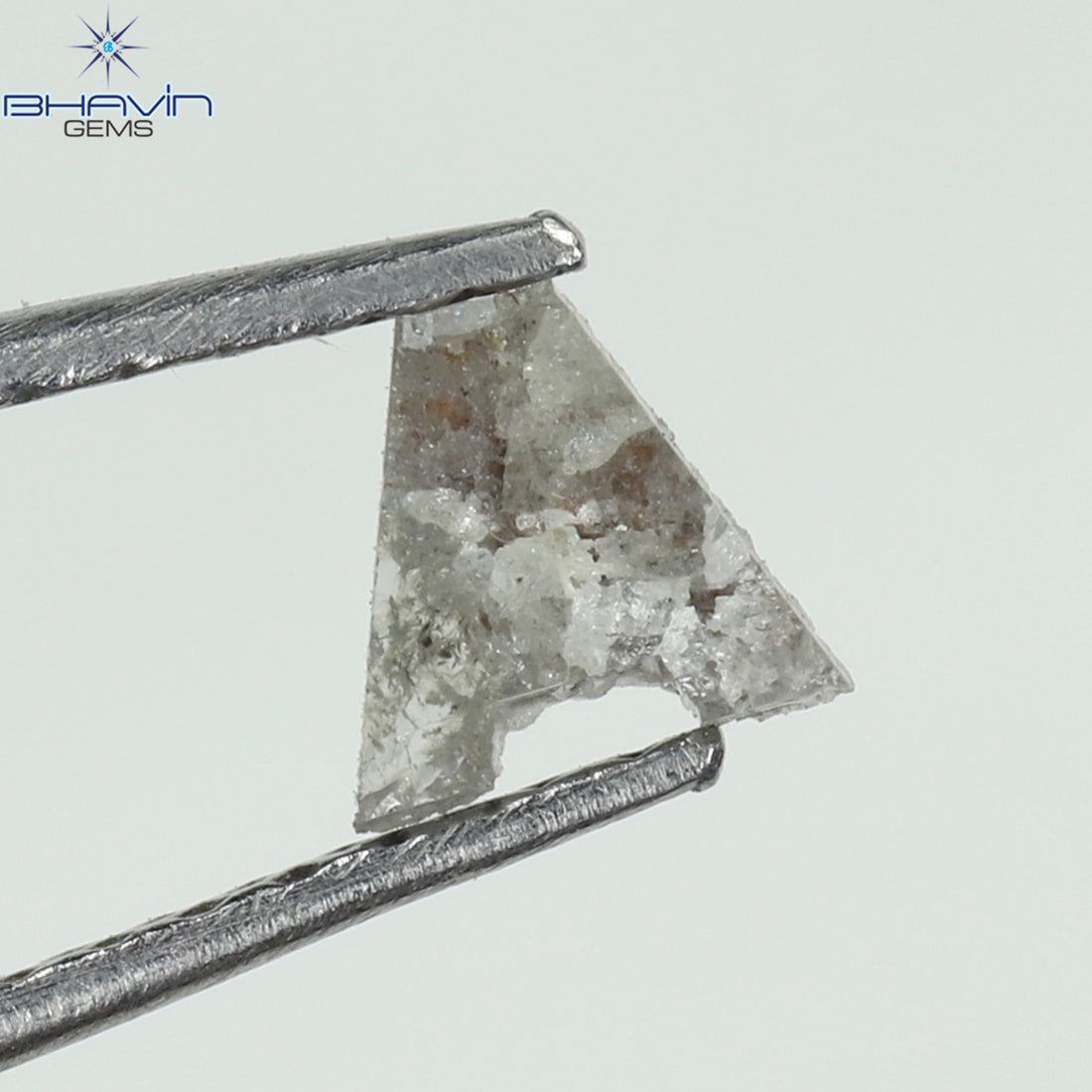 1.05 CT、ノーカット ポルキ シェイプ、天然ダイヤモンド、ブルー カラー、I3 クラリティ (5.42 MM)