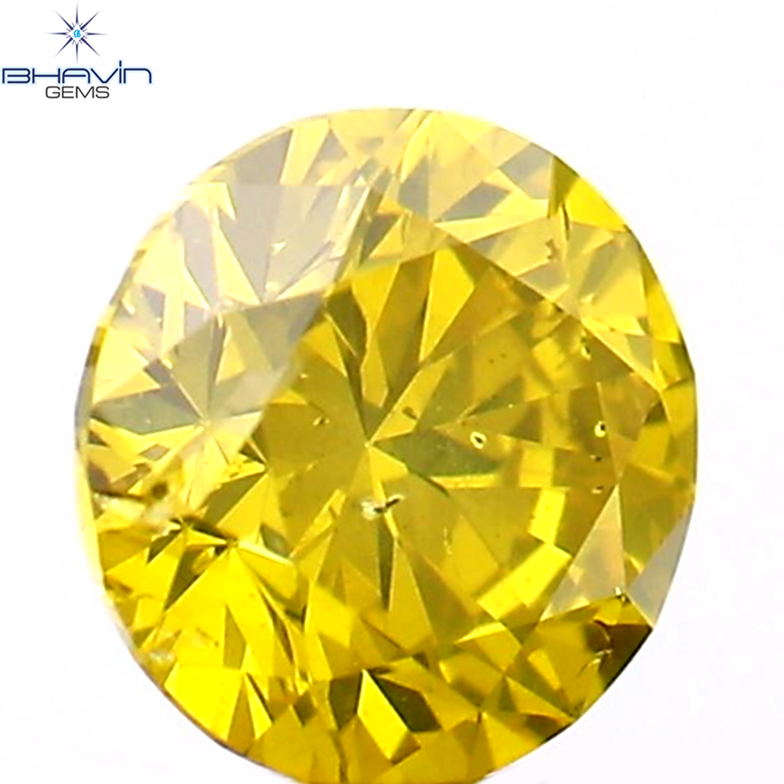1.02 CT ラウンド シェイプ ナチュラル ダイヤモンド グリーン イエロー カラー SI1 クラリティ (5.63 MM)