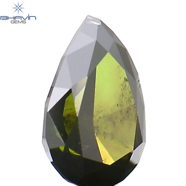 0.20 CT Pear Shape Natural Diamond Green Color I2 Clarity (4.55 MM)