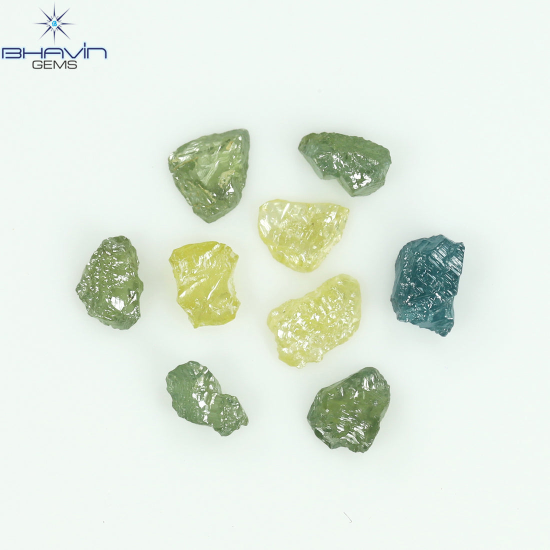 0.76 CT/9 Pcs Natural Rough Diamond Enhanced Mix Fancy Color Clarity I3 (3.58 MM)