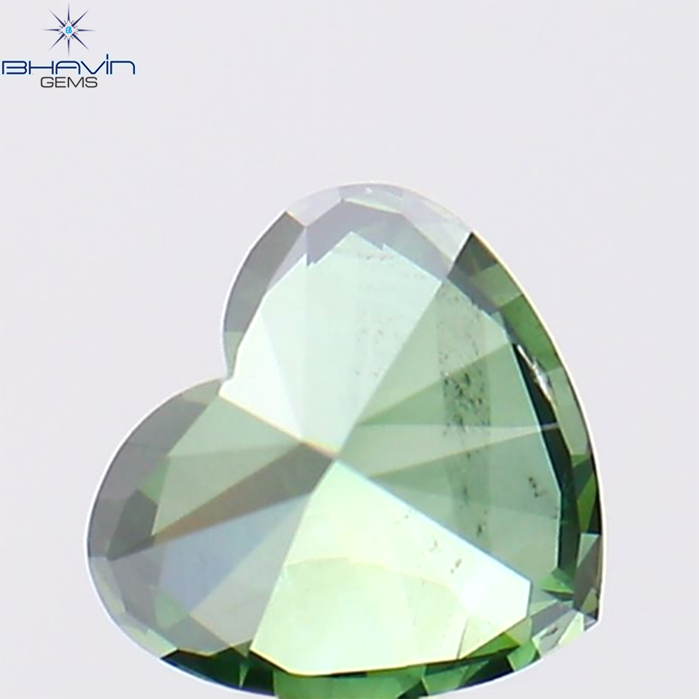 1.12 CT ハートシェイプ ナチュラル ダイヤモンド グリーン カラー SI1 クラリティ (6.26 MM)