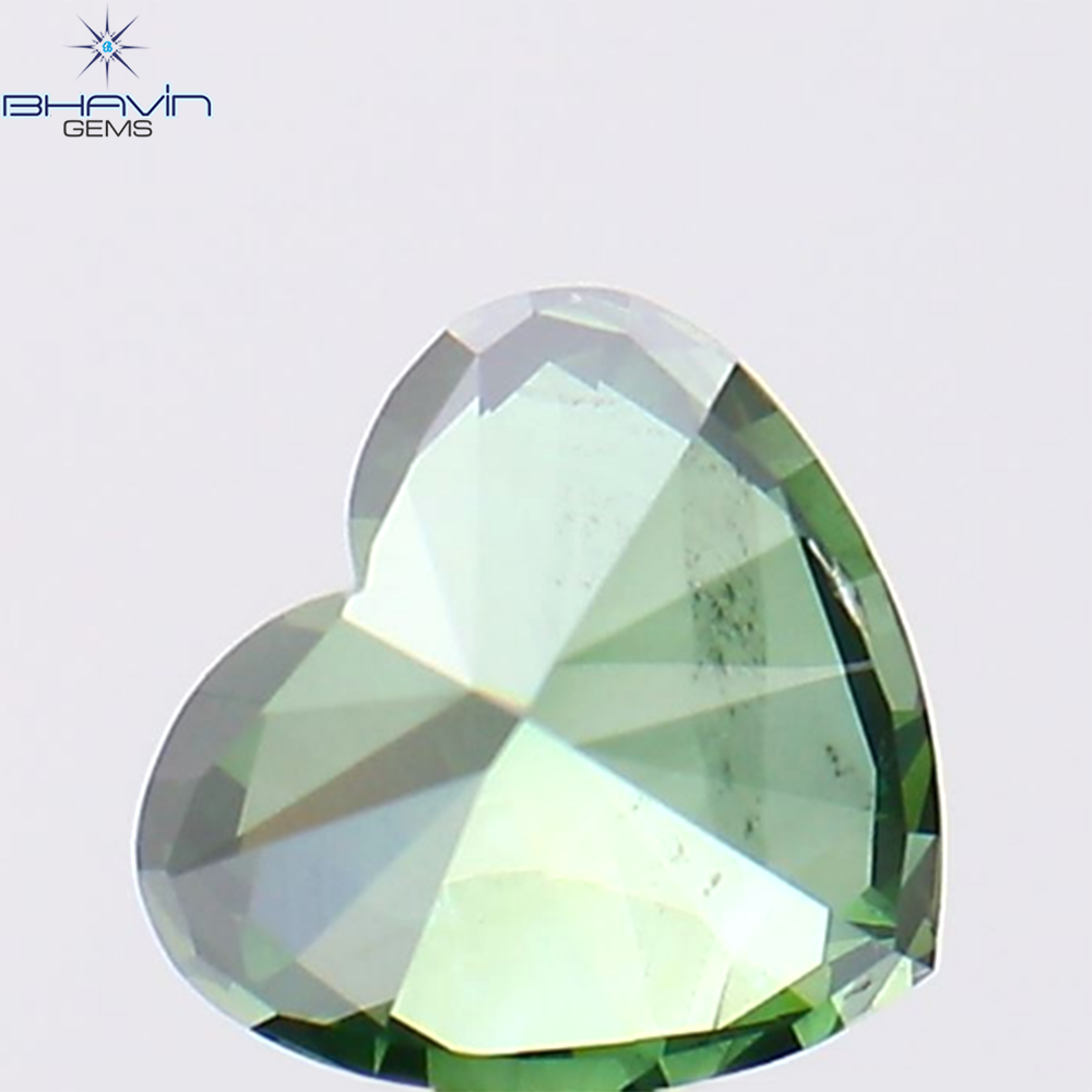 1.12 CT Heart Shape Natural Diamond Green Color SI1 Clarity (6.26 MM)