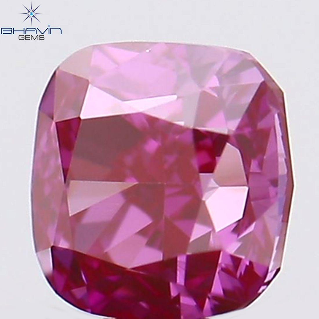 0.17 CT Natural Cushion Diamond Enhanced Pink Color Clarity VS1 (3.00 MM)
