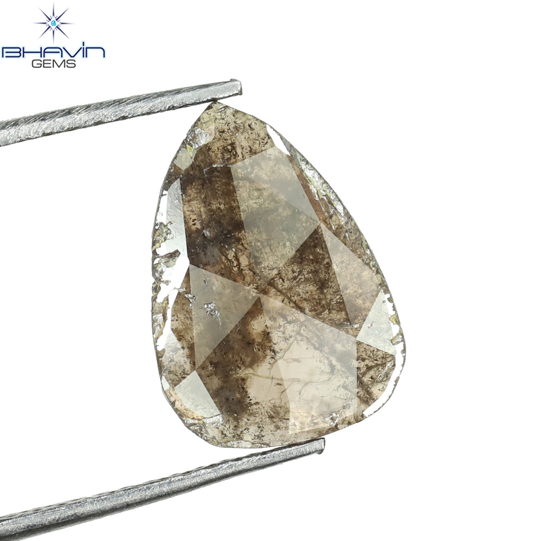 1.11 CT Natural Pear Slice Diamond Brown Color Clarity I3 (12.03 MM)