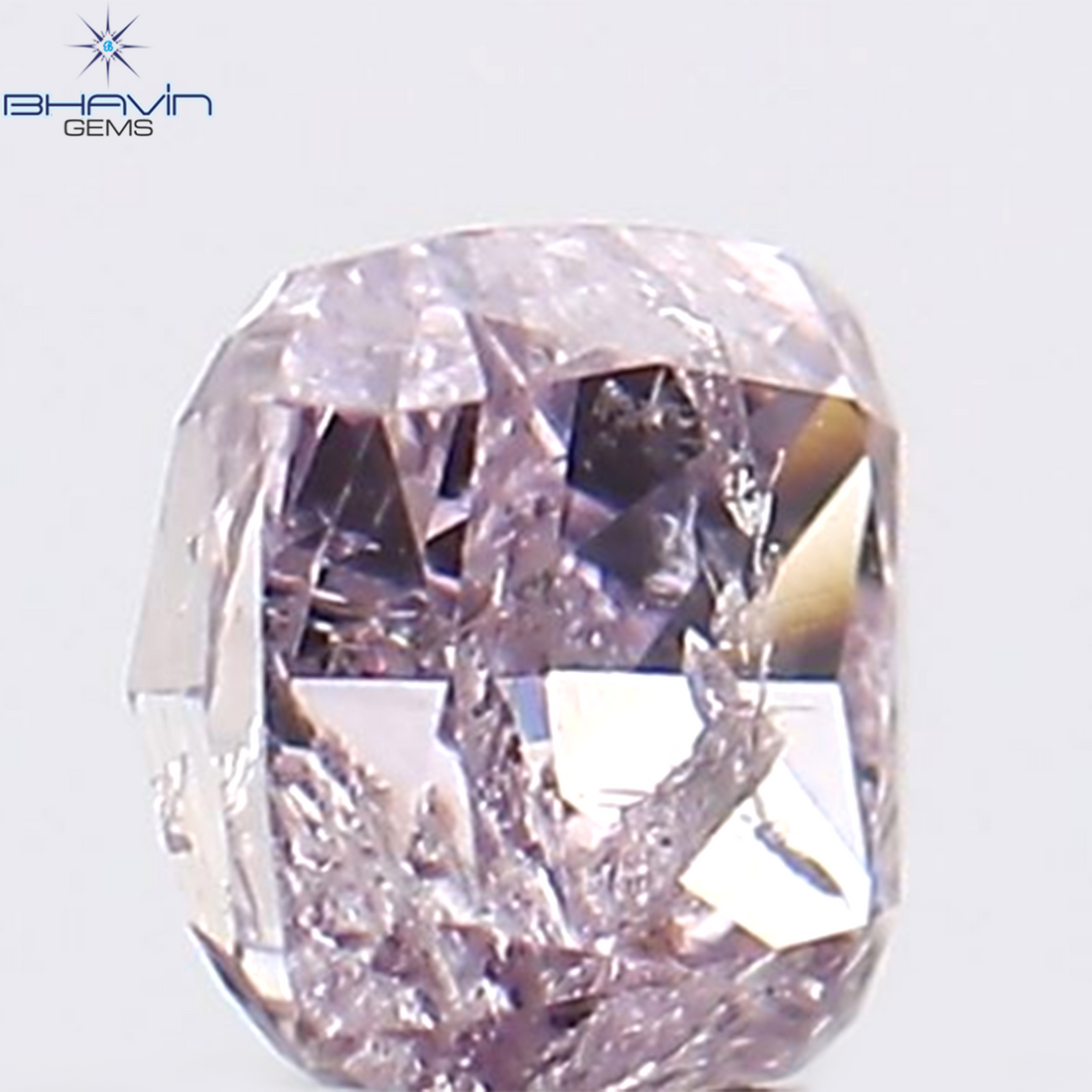 0.10 CT クッションシェイプ 天然ダイヤモンド ピンク色 I2 クラリティ (2.45 MM)