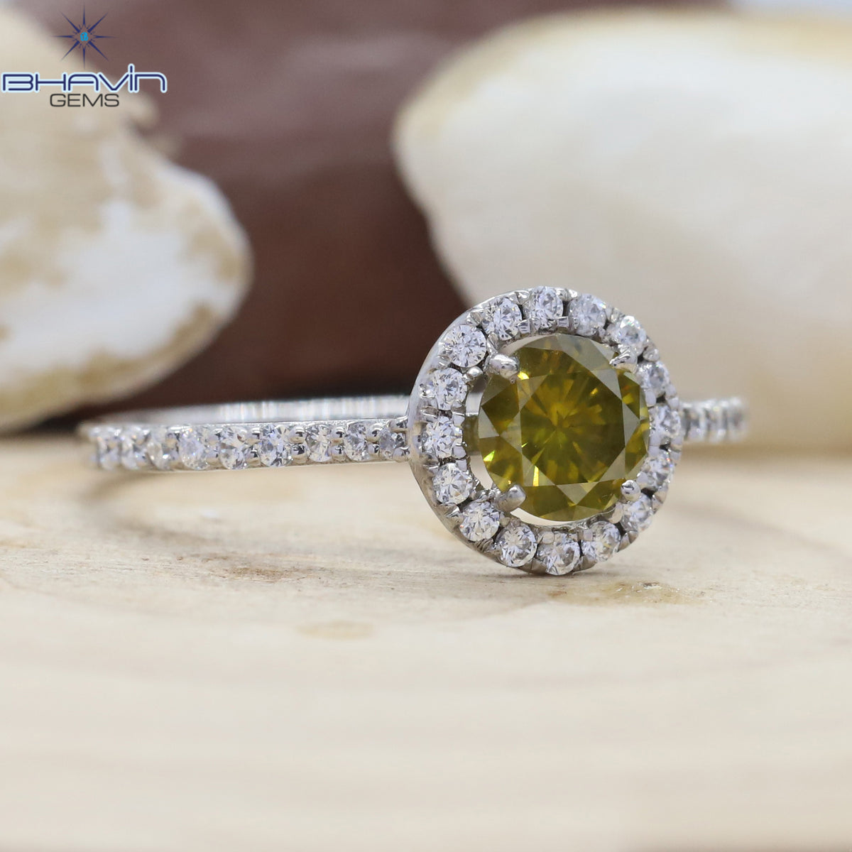 Round Diamond, Yellow Diamond, Natural Diamond Ring, Engagement Ring, Wedding Ring, Diamond Ring